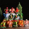 Resins Colorful Flower Dragon Miniature Figurine Ornament for Garden and Landscapes Office Home Desktop Cake Decoration