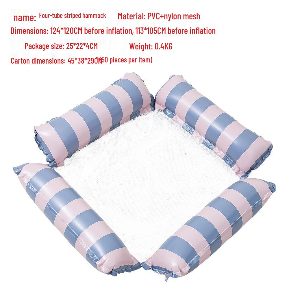Inflatable Hammock Floating Chair with Backrest - Foldable Summer Pool Party Lounger.