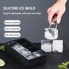 Big Ice Tray Mold 4/6/8/15/160 Grid Giant Jumbo Large Food Grade Silicone Ice Cube Square Tray Mold DIY Ice Maker Ice Cube Tray