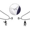 2Pcs Lovers Couple Pendant Necklace Cute Astronauts Magnet Couple Mutual Attraction Matching Necklace Friendship Jewelry