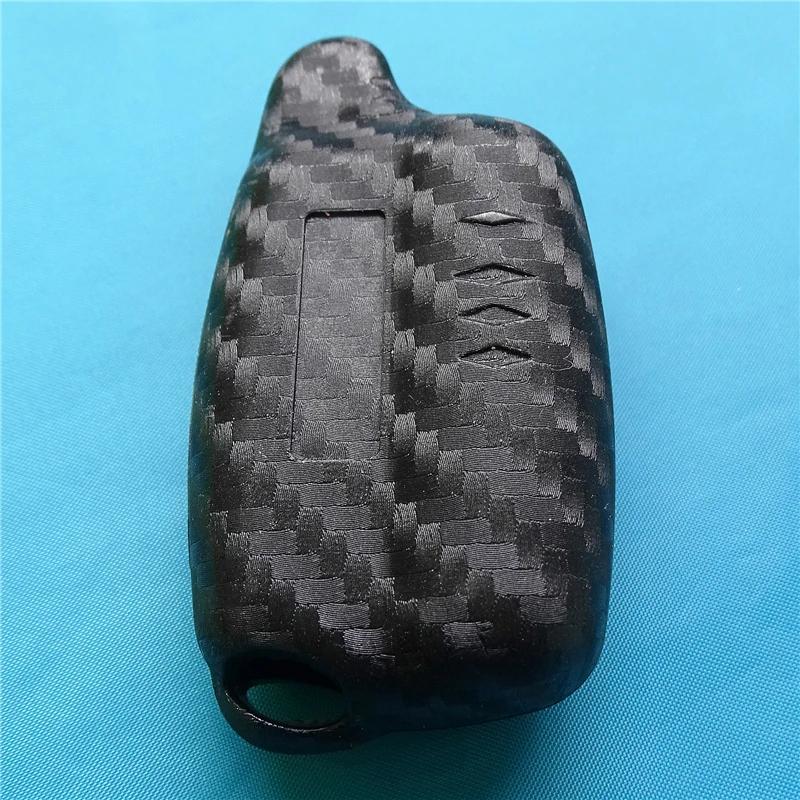 For Tomahawk 9010 9020 9030 Two Way Silicone Carbon Fiber Car Remote Controller Body Cover Housing Key Shell Tomahawk Tw-9010