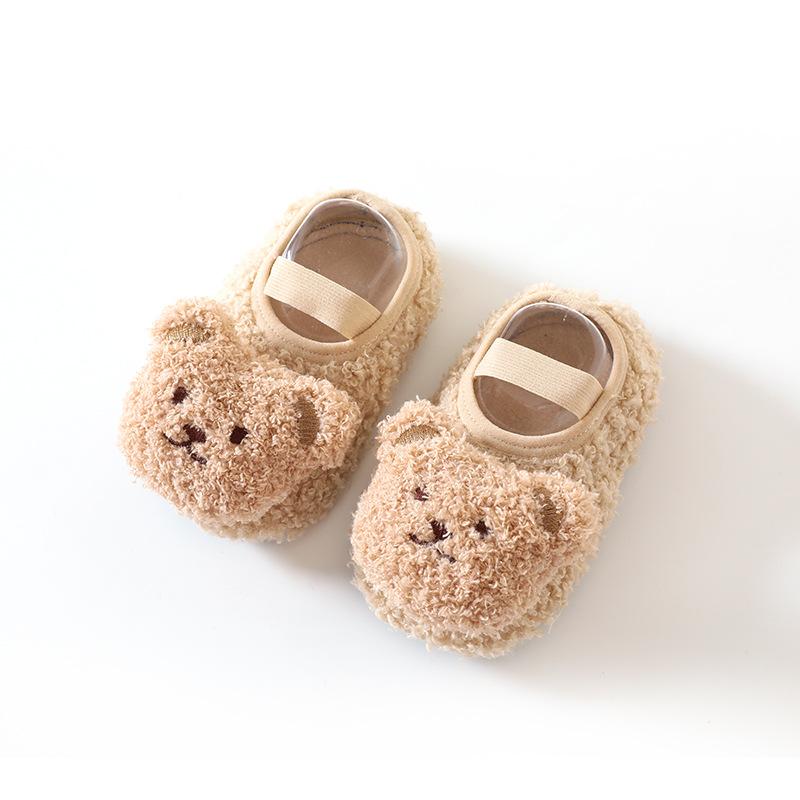 Floor Socks, Baby Shoes, Autumn and Winter Children's Men's Plush, Thick Anti Slip Soft Sole, Learning To Walk, Home Pure Cotton, Newborn