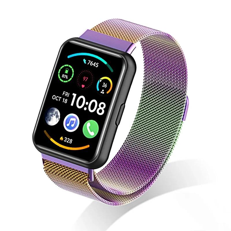 Edelstahlarmband für Huawei Watch FIT 2 Armband smart Magnetisches Uhrenarmband Mailänder Schleife Armband Huawei Watch fit Zubehör