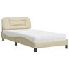 VidaXL Lit avec matelas crème 100x200 cm tissu, meuble de chambre à coucher, lit simple, cadre de lit incurvé, sommier, lit 3208518