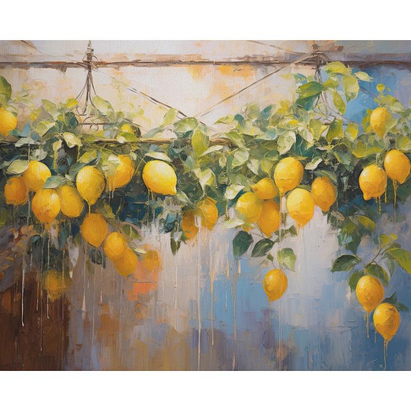 

Свежие лимоны листья масло живопись стиль постеры и принты печать на холсте винтажное настенное искусство картина для гостиной домашний декор 21cm×30cm NoFrame