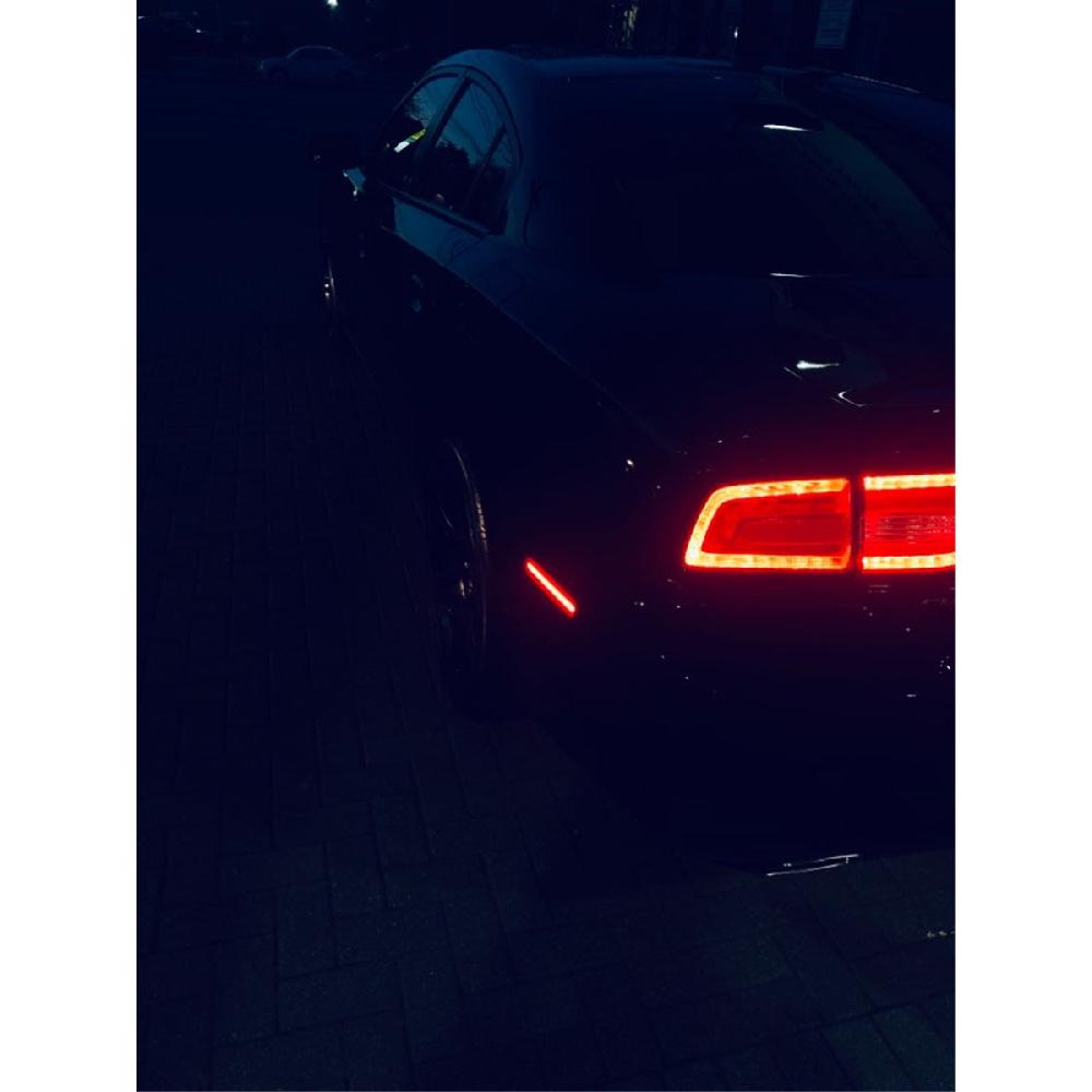 12V Red LED Smoked Rear Side Marker Lamp For 08-14 Challenger 2011-2014 Charger