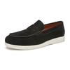British style suede leather matte loafers men's lazy beanie shoes flip casual men's shoes