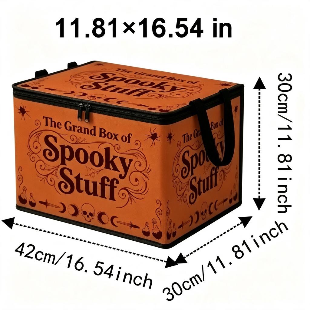 Halloween Themed Fabric Storage Box Foldable Storage Bin for Halloween Decorations Clothing Toys Bedroom Closet Organizer