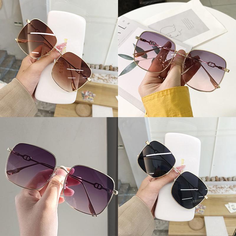 Metal Large Frame Square Sunglasses Women Fashion Sun Glasses Men Outdoor Driving Eyewear