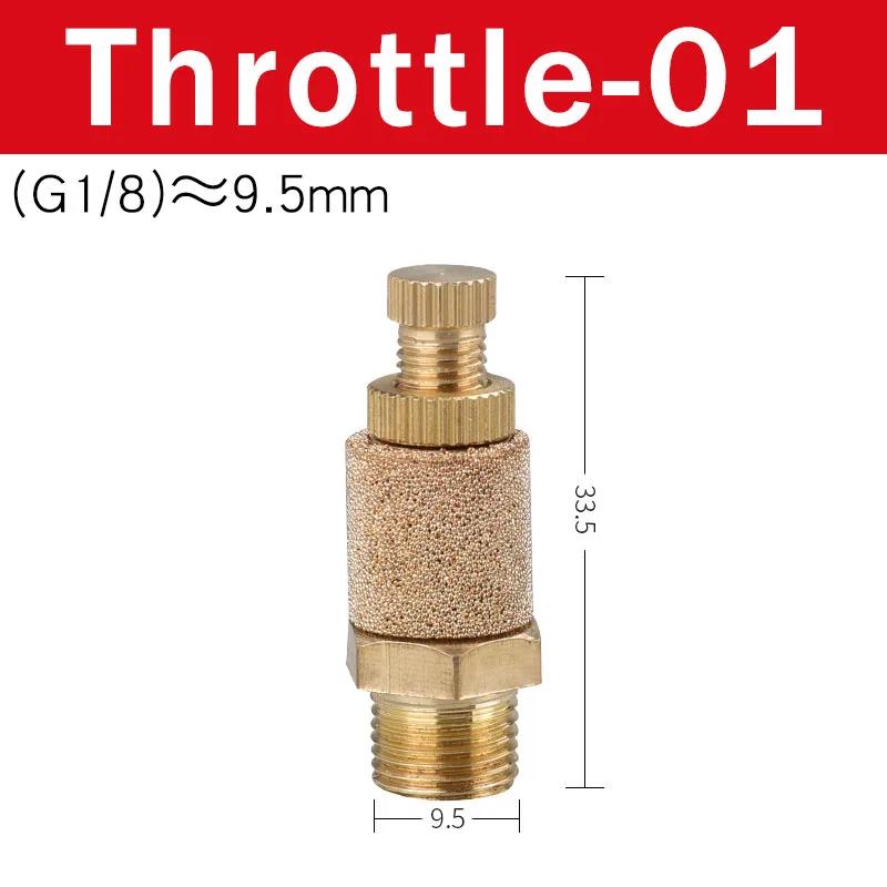 Pneumatic Exhaust Muffler Silencer 1/8 1/4 3/8 1/2 BSP Male Thread For Air Noise Brass Adjustable Long Short BSL M5