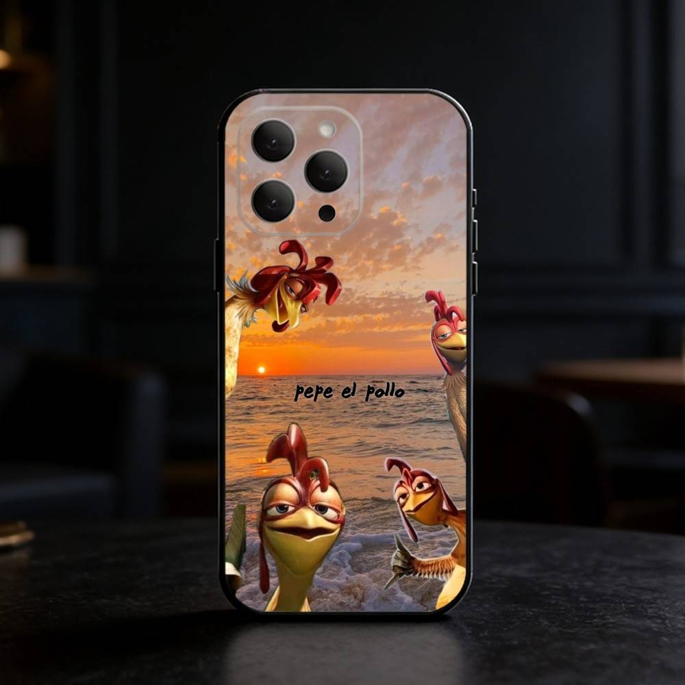 FUNNY C-Chicken J-Joe Surf Phone Case For iPhone 17,16,15,14,13,12,11 Plus,Pro Max,SE4Soft Silicone Black Cover