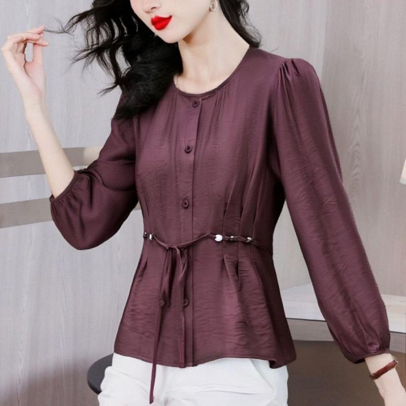 Spitzen-Taillenhemd Französischer Neuer Stil Mode Langärmlig Herbst Damenoberteil