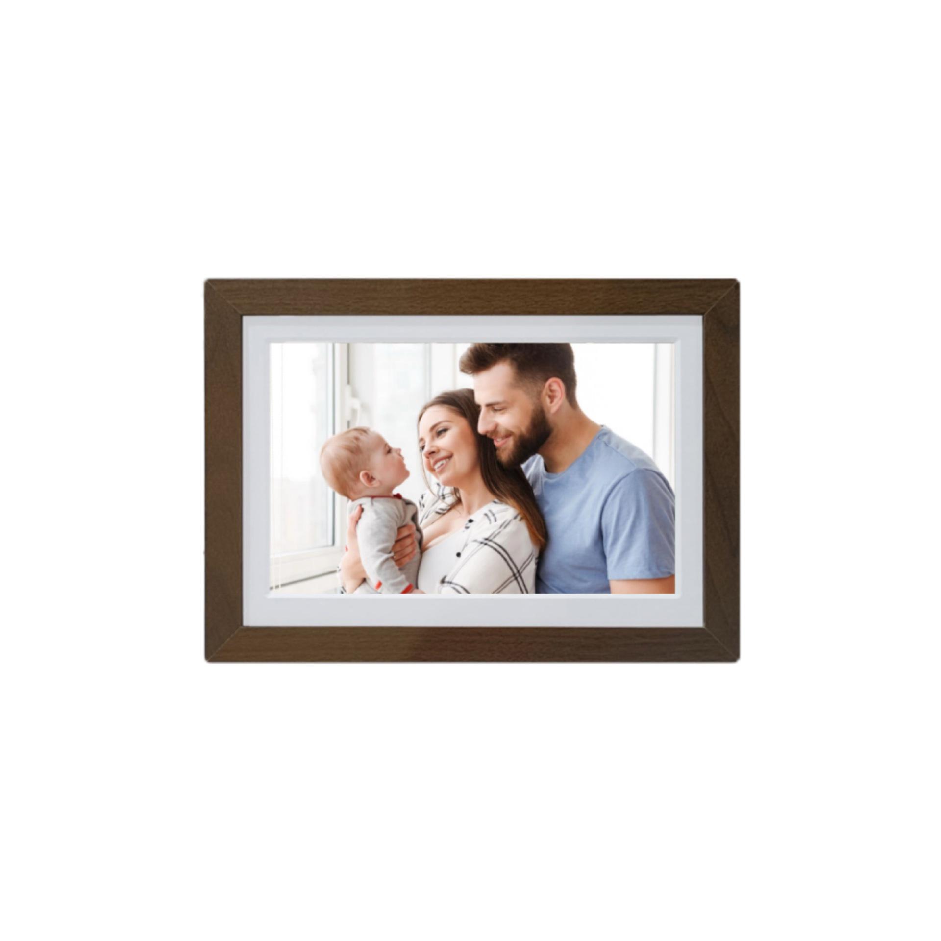 

10.1-Inch Faux Wood HD Cloud Photo Frame by Frameo - Digital Album for Photos & Videos