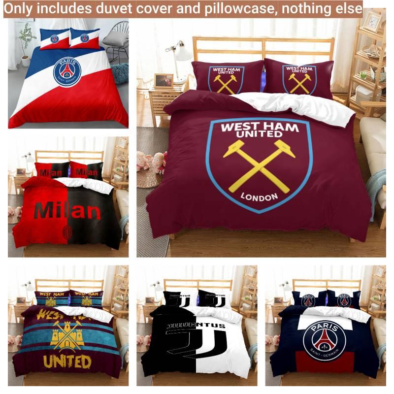 Luxus Fußballverein Digitaldruck Champions League Bettwäsche-Set Passend für 1,0m 1,35m 1,5m 1,8m Betten