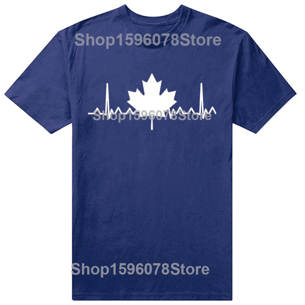 Funny Canada Maple Leaf Heartbeat T Shirts Cotton Streetwear Short Sleeve Gifts Mens Fashion Casual Loose Canadian T Shirt