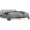 Bed Frame Black 200x200 cm Particleboard and Metal