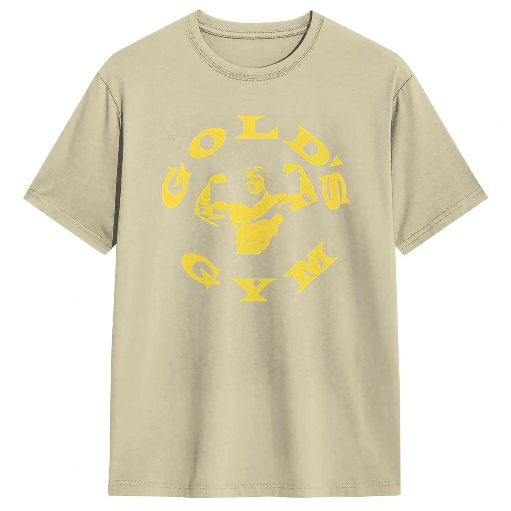 Men T-Shirts Arnold Schwarzenegger Golds Gym Casual 100% Cotton Tees Short Sleeve  T Shirt Crew Neck Tops 6XL