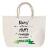 Sac De Plage - PLANETEE - Merci Mamy Inoubliable - Anse Corde - Coton Imprimé En France - Grande Contenance