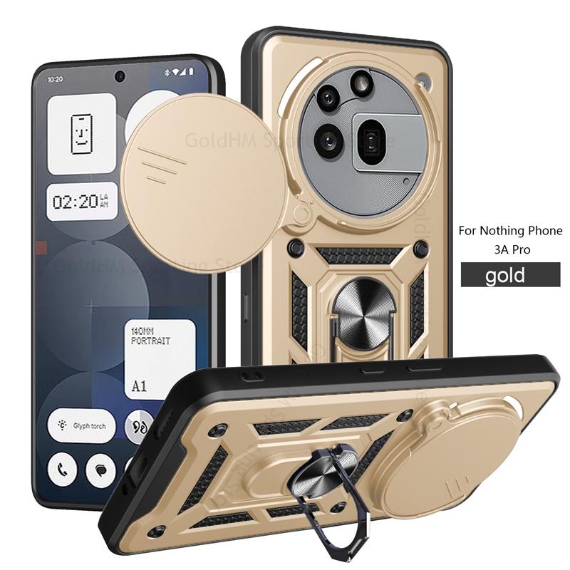 

Чехол Push Window Fundas For Nothing Phone 3a Pro Slide Camera Lens Armor Shockproof Case For Nothing Phone 3A 2a Heavy Duty Protectione Magnetic Ring Cover Nothing Phone 3a Pro зелёный