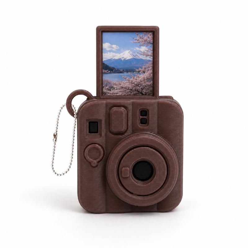 3D Printed Mini Instant Camera Keychain with Functional Photo Slot Fashion Bag Accessory for Wedding Party Favor Gifts