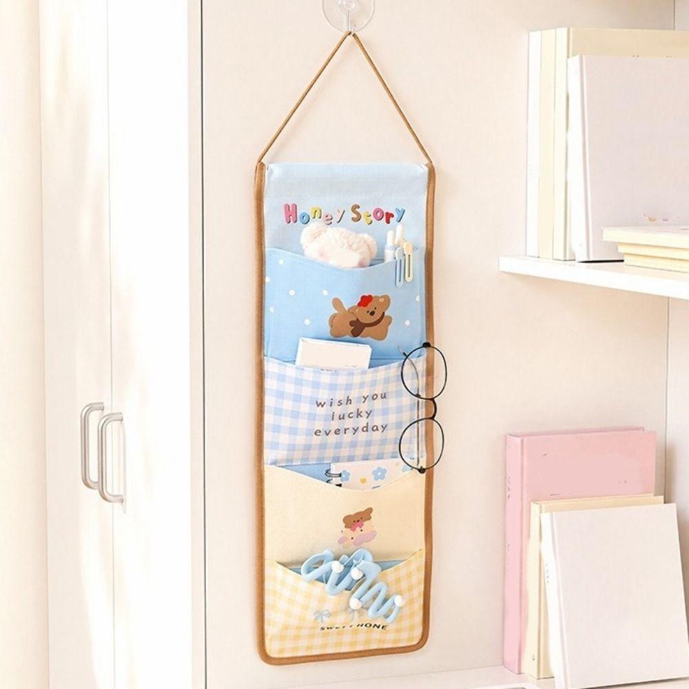 Large Capacity Wall Hanging Storage Bag 4/7 Pockets Socks Storage Bags Sundries Storage Bag Office