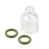 Gas Lens TIG Clear Visualization Glass Nozzle Compatible with WP9/17/18/20/26 Consumables Featuring O Rings and Mesh