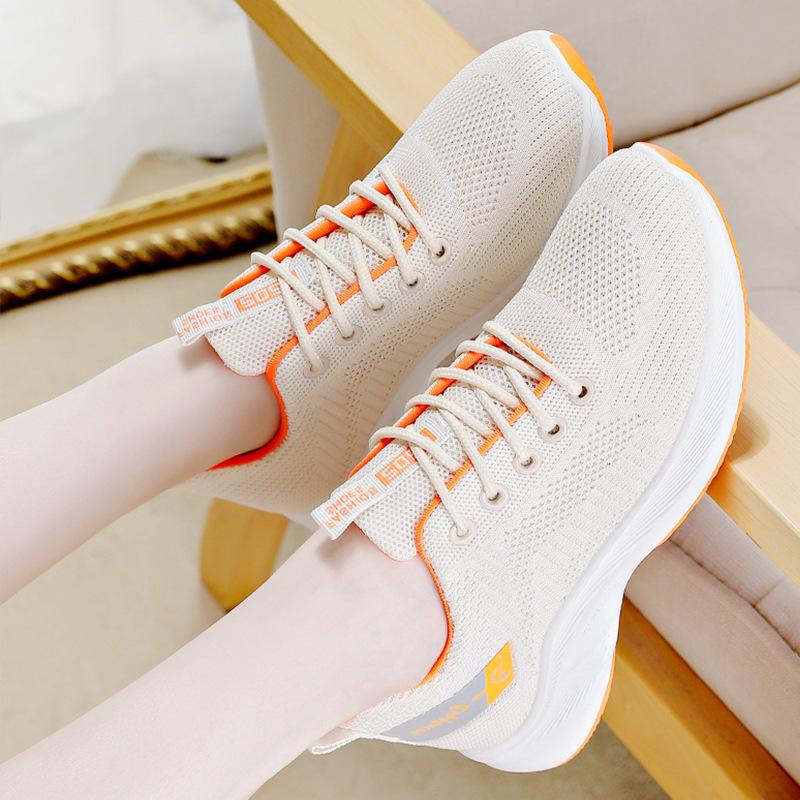 Summer fly-woven sports shoes breathable mesh casual student running shoes 35