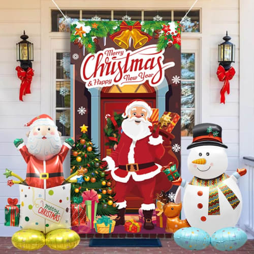 Christmas Tapestry Balloon Set Extra Large Size Can Stand Merry Christmas Decoration Luxury Set Santa Aluminum Balloon Celebration Party Decoration Ph