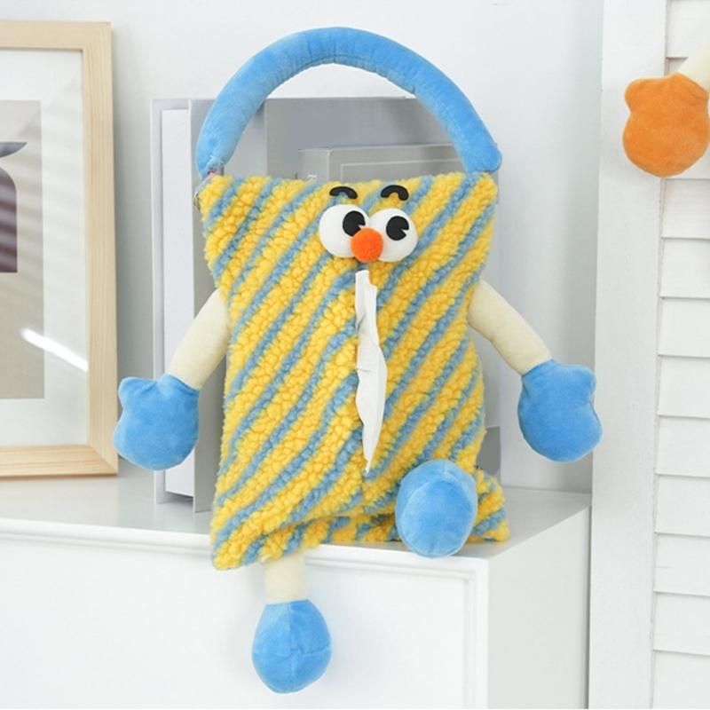Stylish Tissue Wrap Storage Bag with Elegant Charm Cartoon Convenient Pocket Tissue Holder for Household Everyday Use