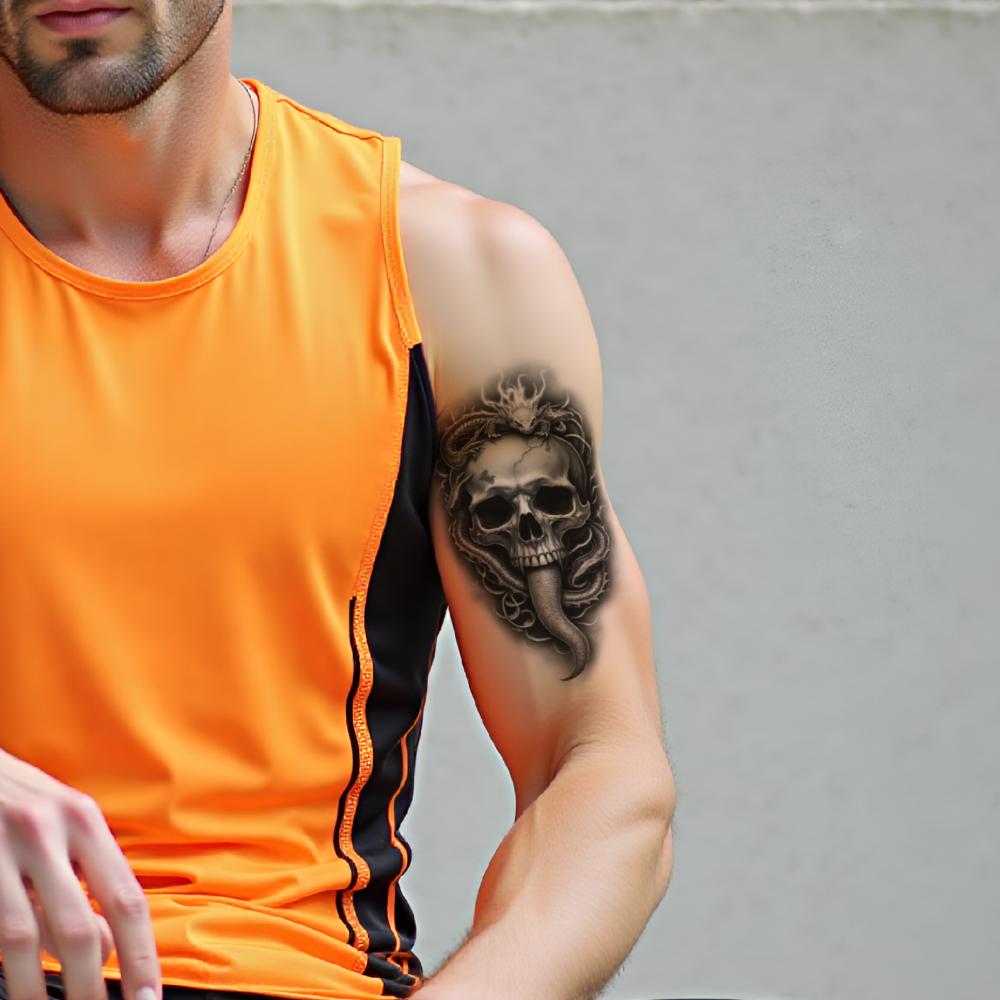 3pcs Temporary Tattoo Realistic Temporary Tattoos Wings Bat Flowers For Thighs Arms Men