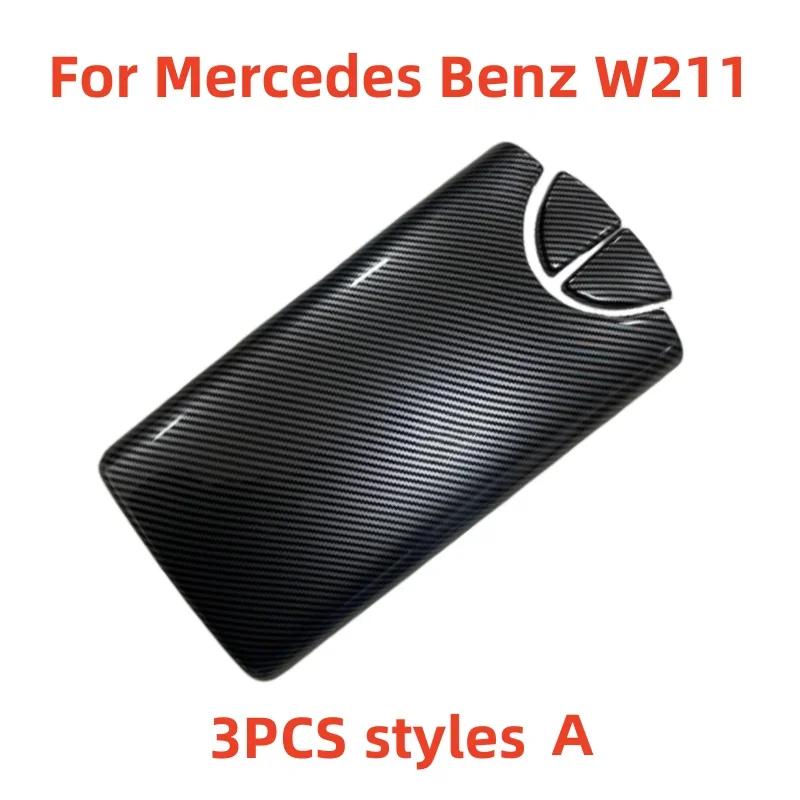 2025 Hot Racing Grills Carbon fiber Car Center Console Lid panel Armrest Box Trim Protective Cover Stickers For Mercedes Benz E