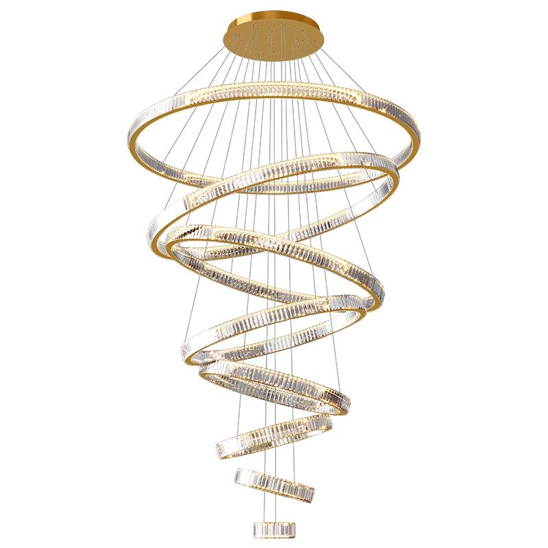 Duplex Large Modern Chandelier for Luxury Villa, Creative Living Room, Hotel Lobby, Sales Office, Loft, and Staircase.
