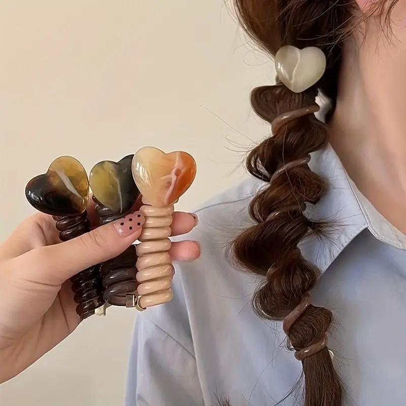 New High-end Simple Bubble Braid Hairband Female Love Telephone Line Hair Ring Ponytail Braiding Artifact