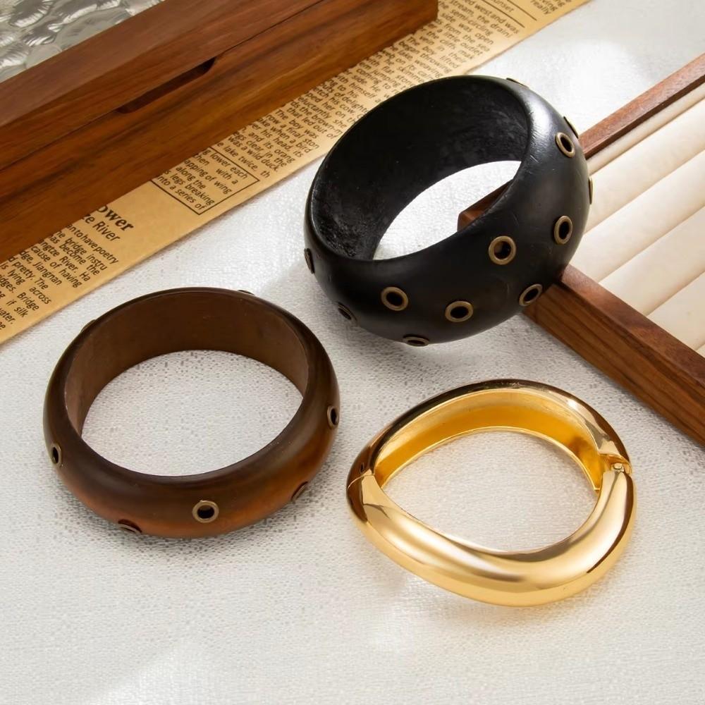 Hyperbole Cuff Bangles Irregular Chunky Pulseras Punk Wide Bracelets Mujer Jewelry