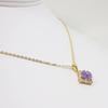 [Your and My Jewelry Box] SV Gold Natural Lavender Jadeite Pendant Necklace with White Topaz 14102 [May Birthstone] [Gift Wrapped]