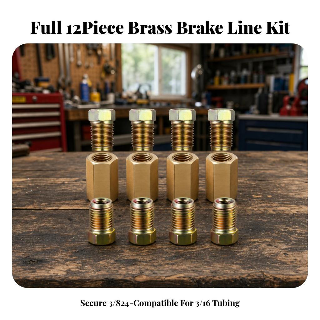 12 Pieces Brake Line Fittings Wide Compatibility Connector Low Non-Ferrous