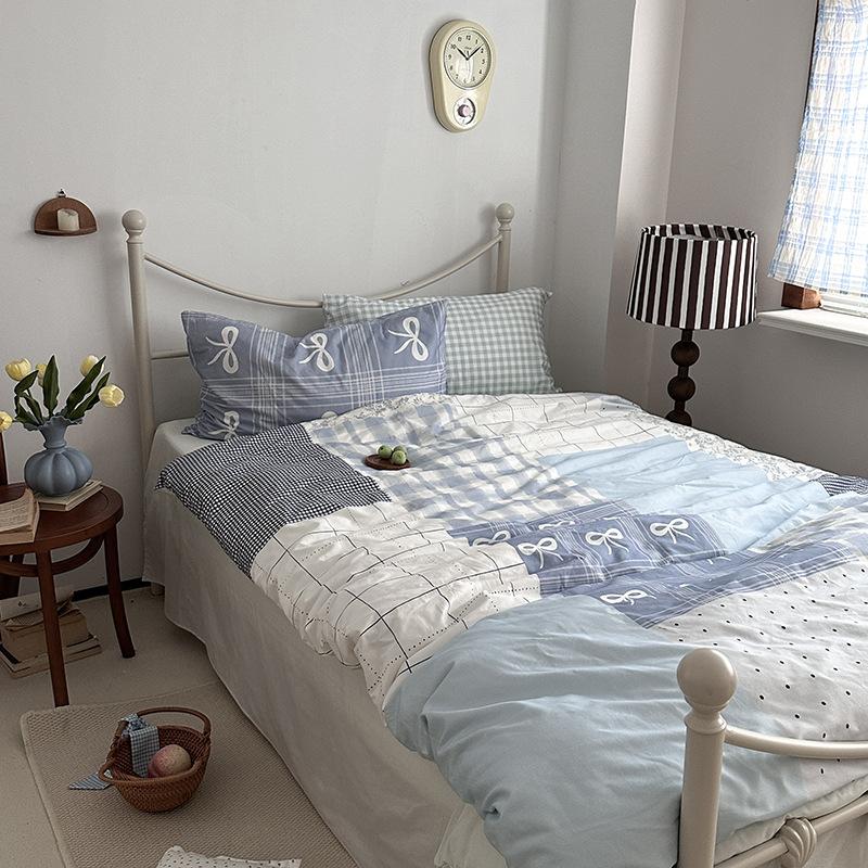 Spring Digital Printing And Dyeing Cotton Four-Piece Set - Haiyan Island 1.2M Bed Sheet Three-Piece Set, Sea