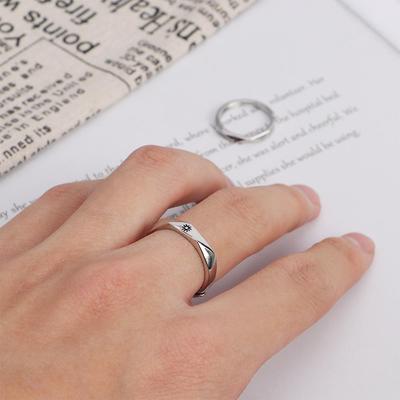 Party Opening Adjustable 1 Pair Couple Jewelry Engagement Ring Sun Moon Ring Finger Rings Set