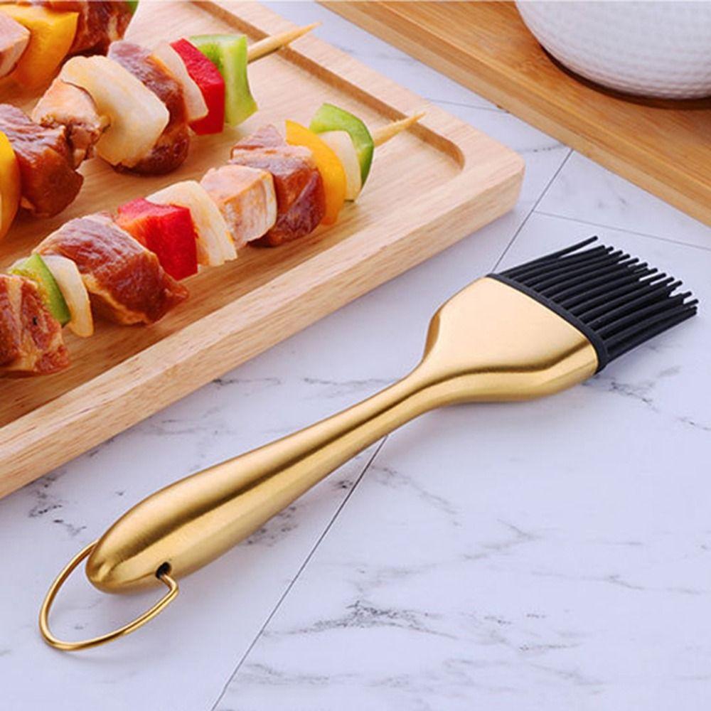 Heat Resistant BBQ Grill Oil Sauce Brush Hangable Pastry Brushes Durable Oil Brushes  BBQ Tools