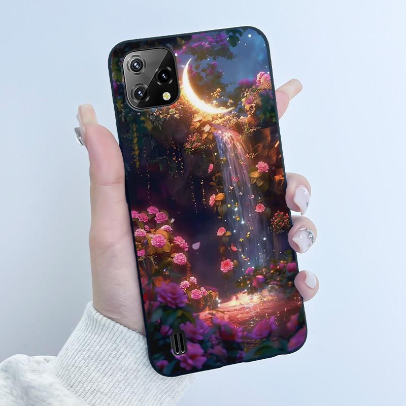 For Blackview A55 Case Oscal C60 Back Cover Luxury Cute Love Rabbit Funny Pattern Black TPU Soft Silicone Protective Phone Case