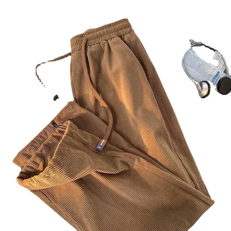 Herren Winter Kord Locker Gerade Weitbeinige Lässige Jogginghose