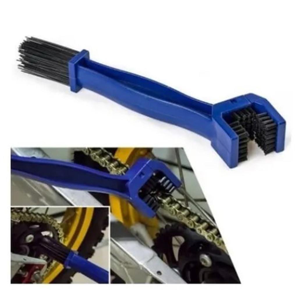 Motorcycle Chain Cleaning Brush Quick Powerful Cleaning 3 Sides Portable Comfortable Handle Chain Washer for Bicycle