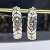 Peace Leaf Hoop Earrings Stainless Steel Wheat Ears European and American Trend Earrings