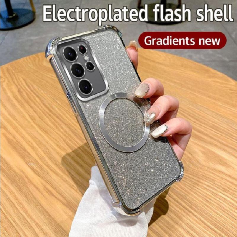 Galaxy Samsung For A06 Gradient Color Clear Shockproof Magnetic Ring Phone Case