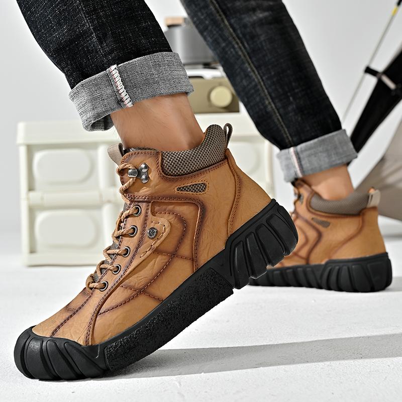 Men's Hip-top Genuine Leather Outdoor Hiking Shoes Casual Shoes