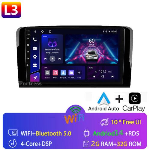 Android 14Car Radio Stereo Multimedia Player GPS For Mercedes Benz M-Class W164 GL-Class X164 ML GL RDS Carplay 2 Din Head Unit