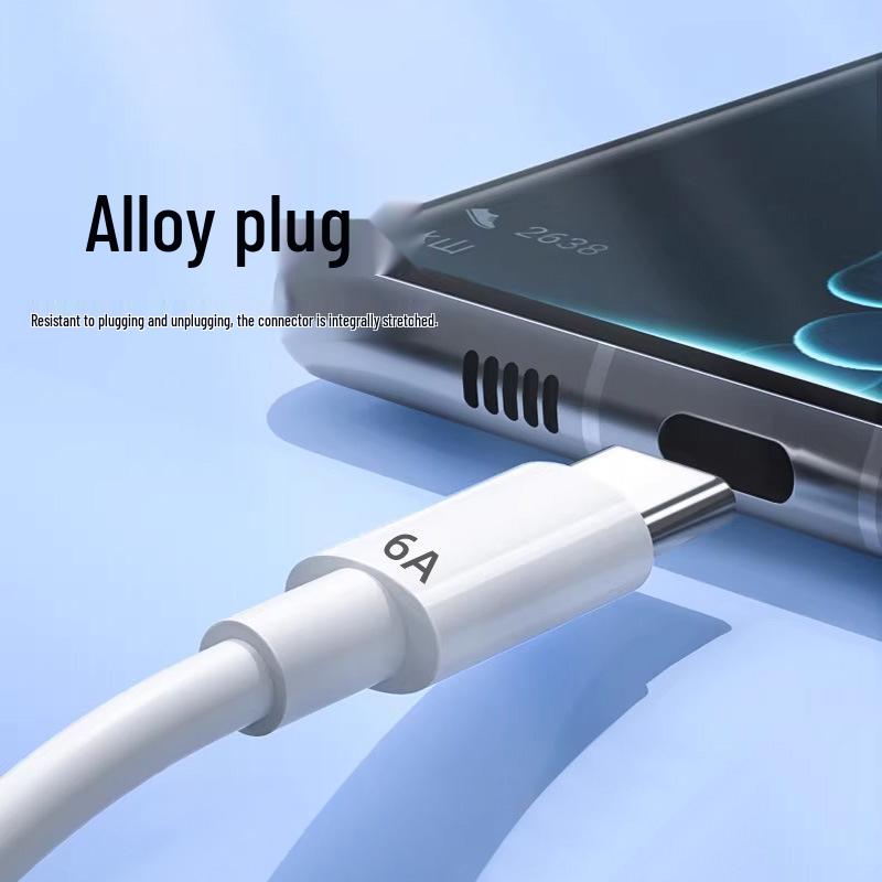 60W Dual Type-C Fast Charging Cable, PD Compatible for Apple 15/16, Huawei, Xiaomi, Flash Charging for Computers