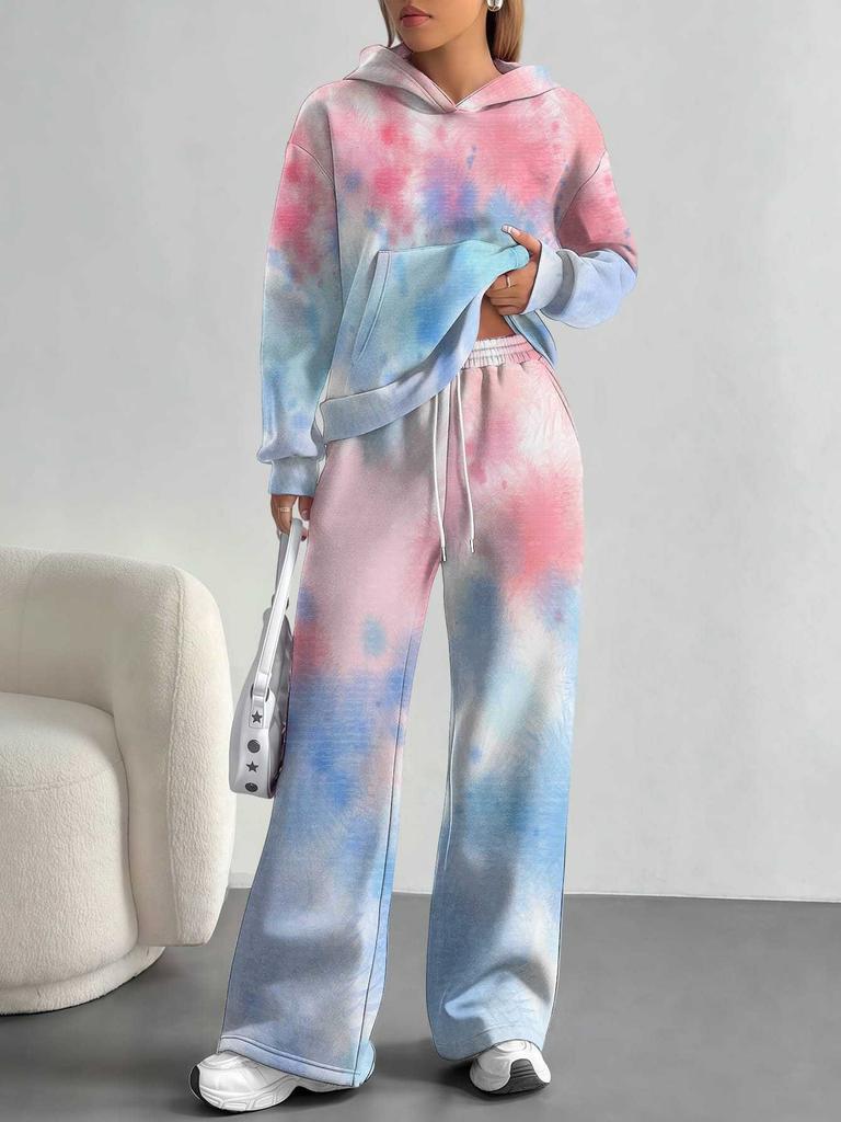 Gradual Change Europe and America Autumn and Winter 1116 Casual Long-sleeved Suit Women's Hooded Sweater Trousers Two-piece Set