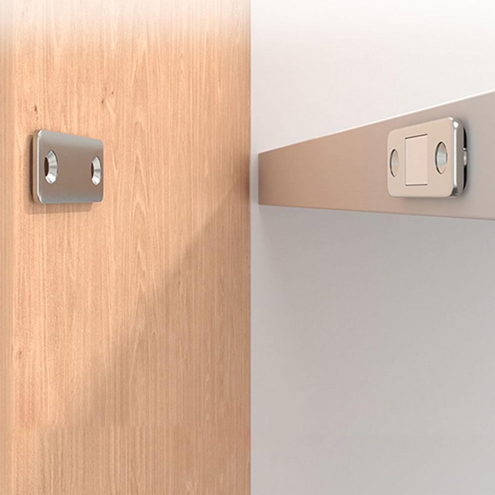 New 1Set  Strong Door Closer Magnetic Door Catch Latch Door Magnet Furniture Cabinet Cupboard Screw/Sticker Ultra Thin 3 Colors