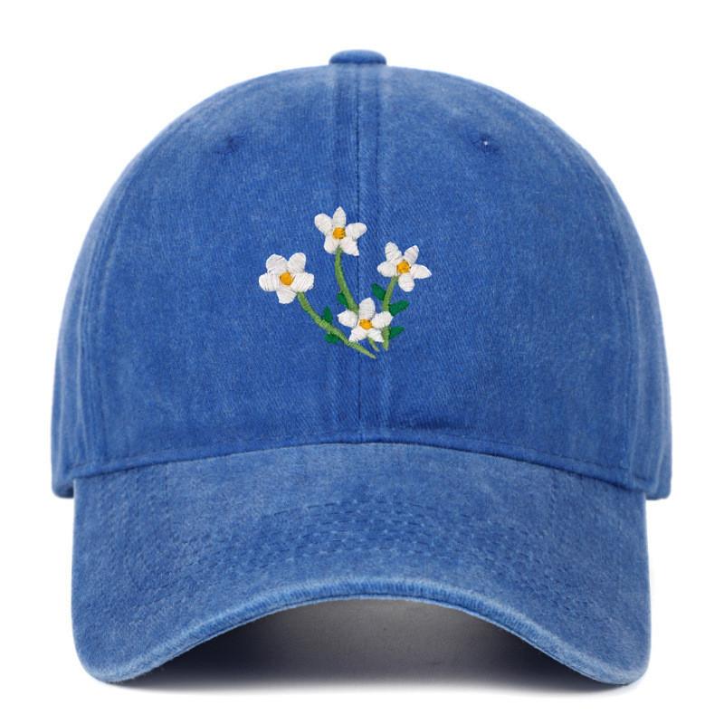 Floral Embroidered Baseball Cap With Curved Brim For Casual Style